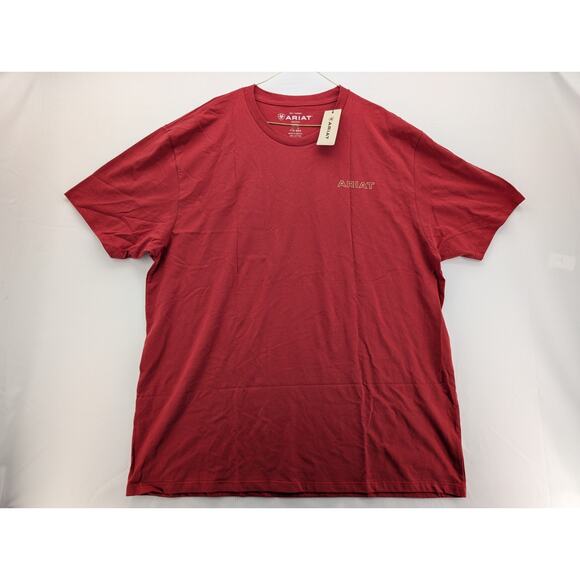 New Men's Ariat Patriot Buffalo Coin T-Shirt in Brick Red size XXL - Picture 4 of 8